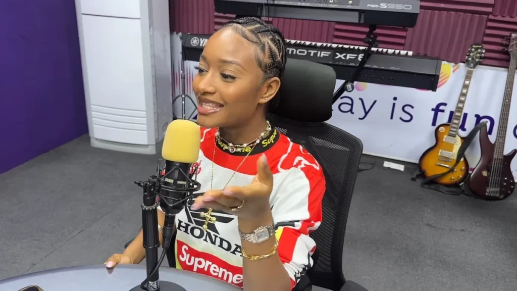 Ayra Starr during a radio interview in Lagos