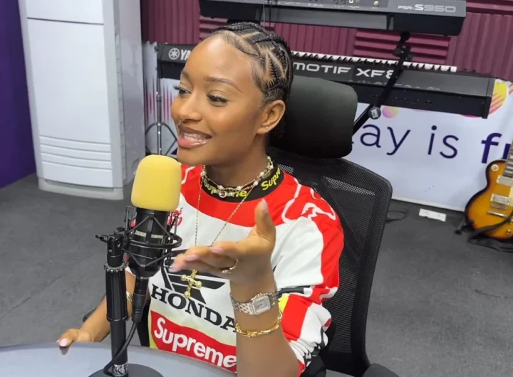 Ayra Starr during a radio interview in Lagos